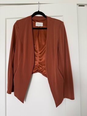 BCBGeneration Rust Open-Front Draped Blazer